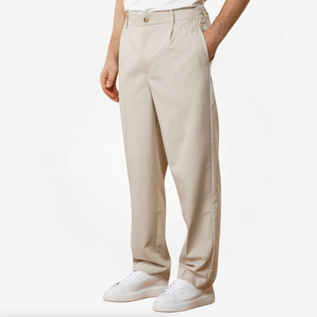 Light Beige Relaxed Trousers - Alex Gerrard