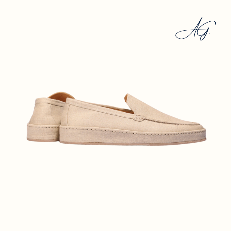 Beige Linen Voyager Loafer