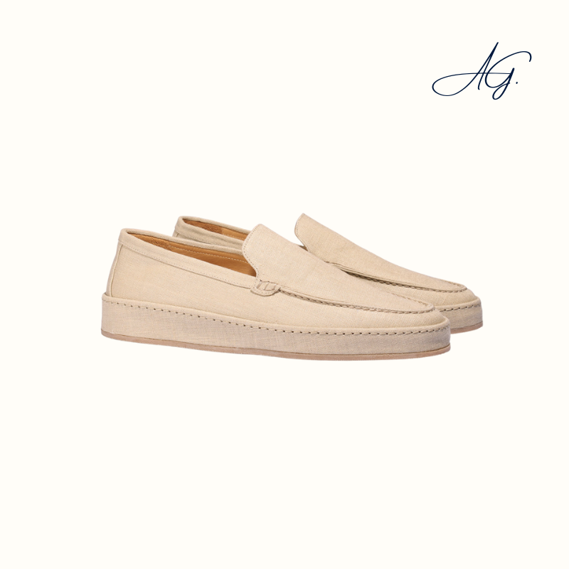 Beige Linen Voyager Loafer