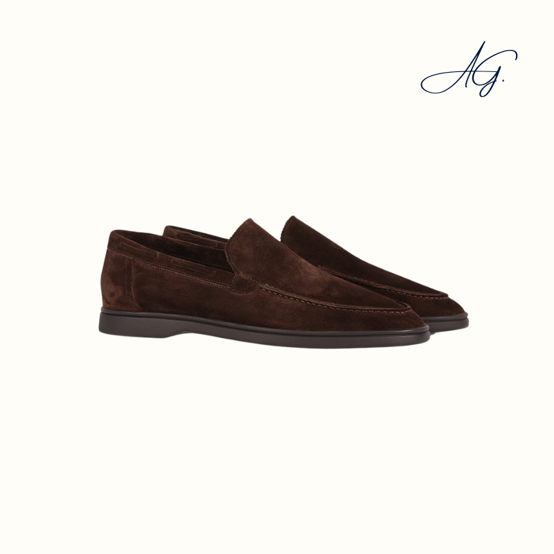 Chocolate Yacht Loafer with Lamb Shearling Footbed