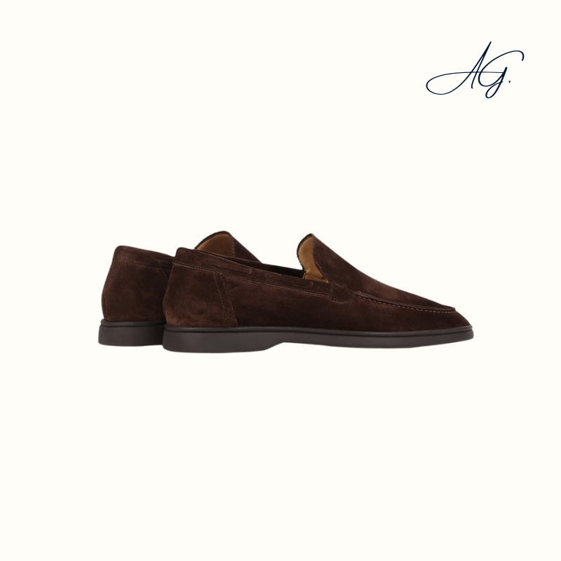 Chocolate Yacht Loafer with Lamb Shearling Footbed