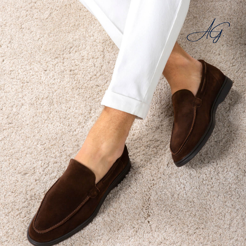 Chocolate Yacht Loafer with Lamb Shearling Footbed