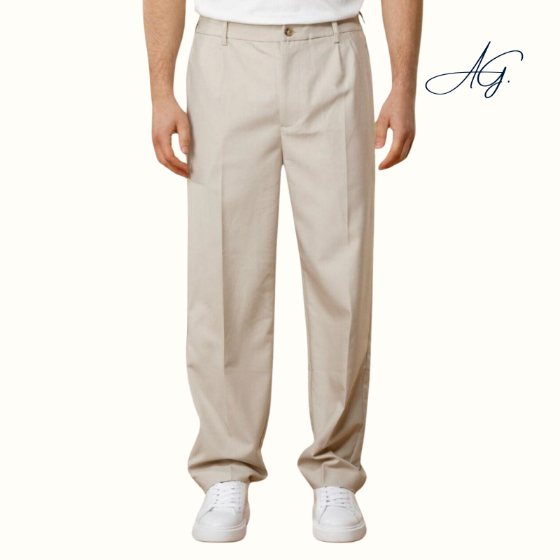 Light Beige Relaxed Trousers - Alex Gerrard